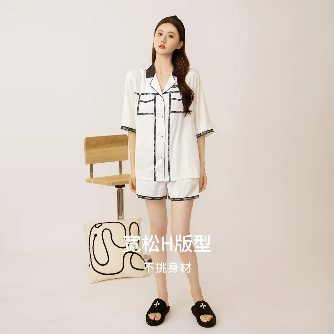 休闲夏季可外穿睡衣宽松夏天套装睡裙简约轻奢家居服女