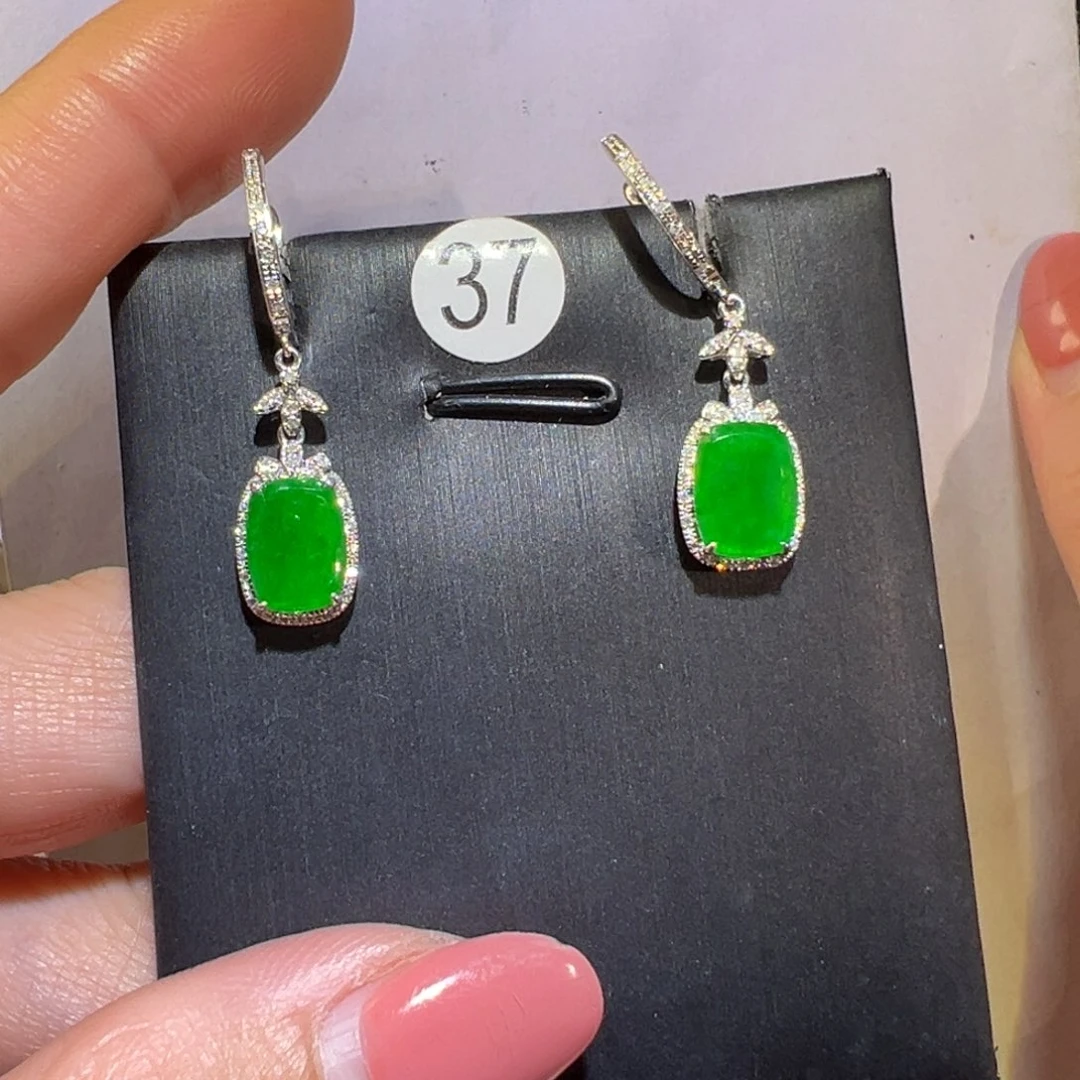 翡翠颈饰18K金镶嵌耳环