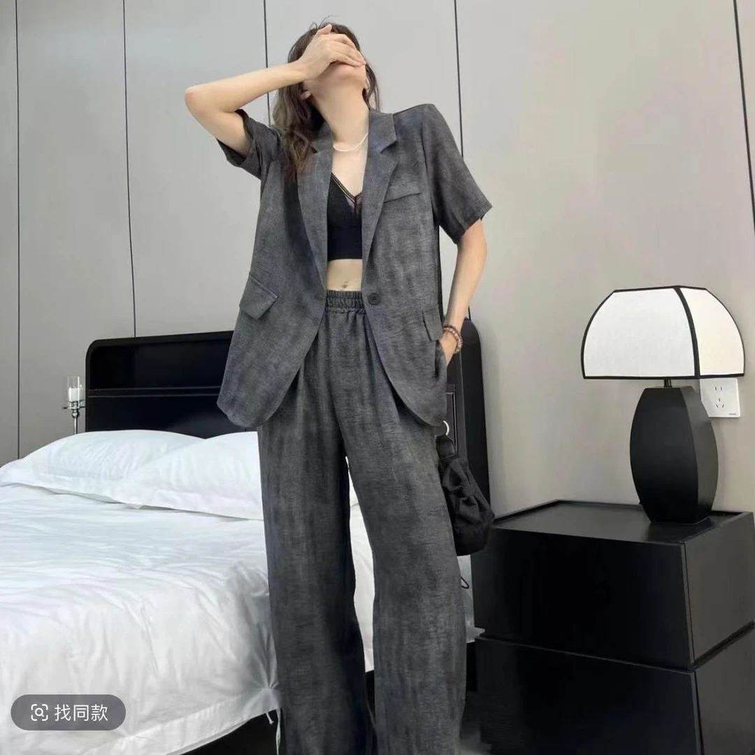 【套装】春夏季高档新款两件套设计感时装女装服装4080[YYJ]