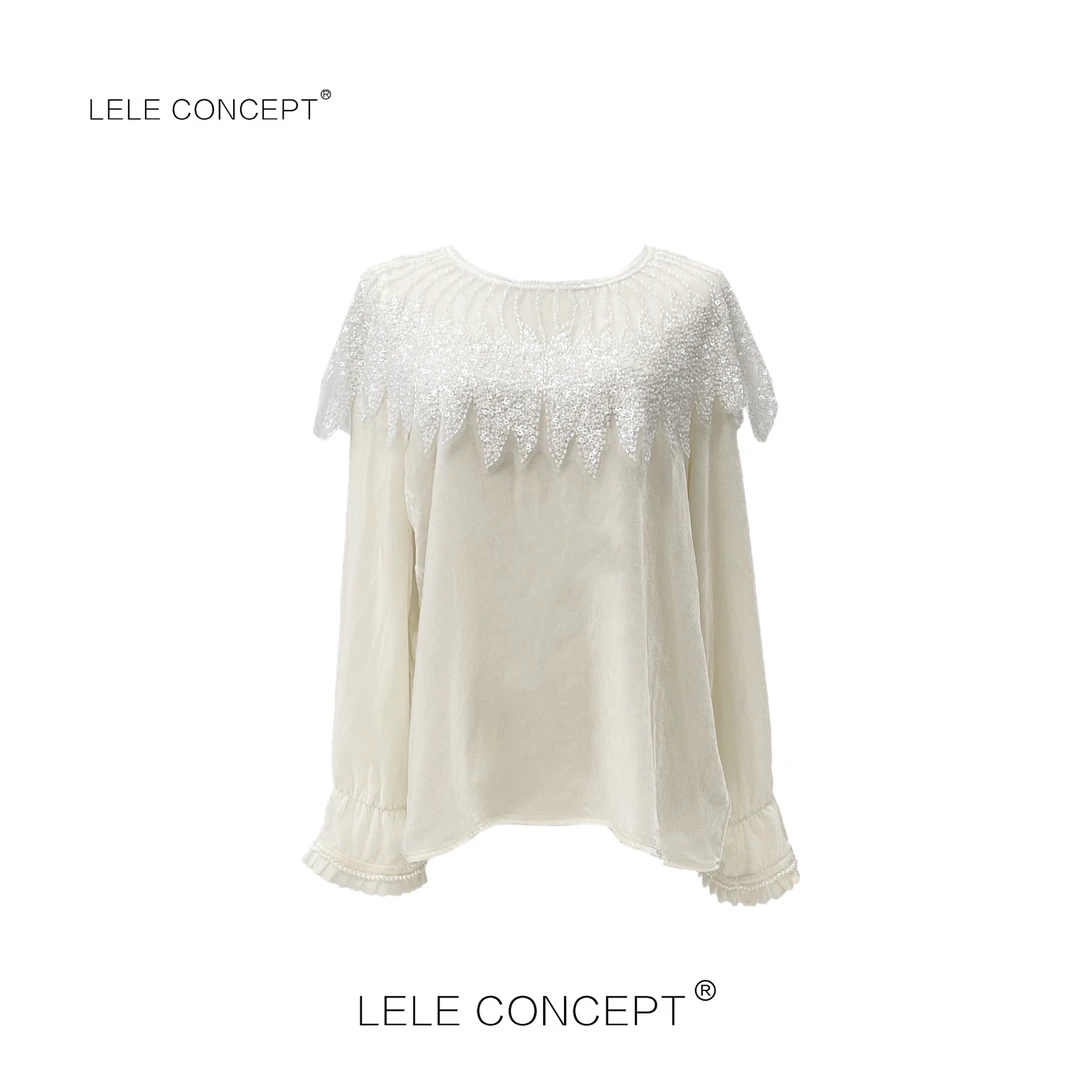 LELE CONCEPT｜【如一】披肩领亮片丝绒上衣S0803