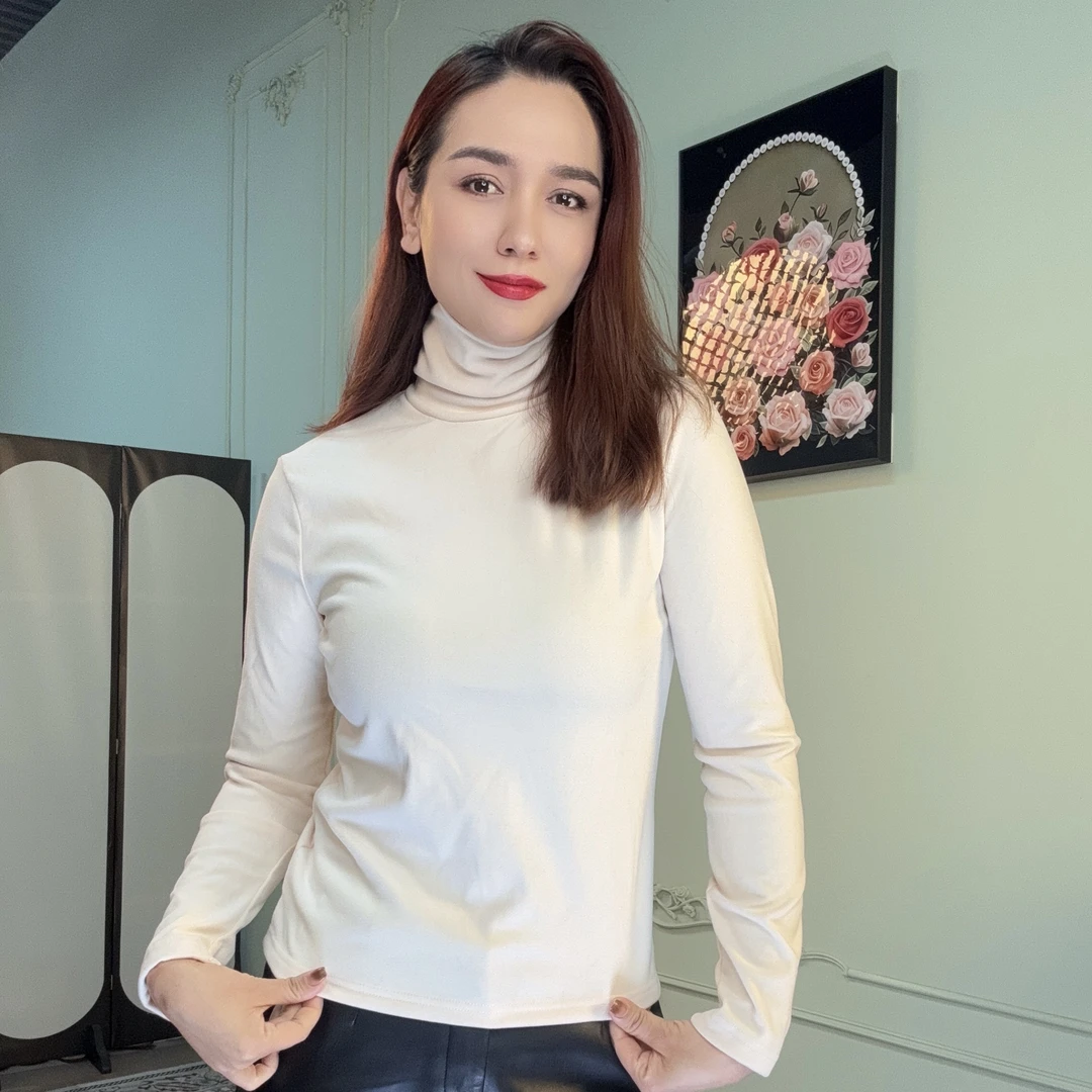 加绒舒服气质微弹性高龄打底体恤