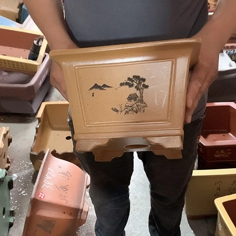 紫砂花盆手工制作
