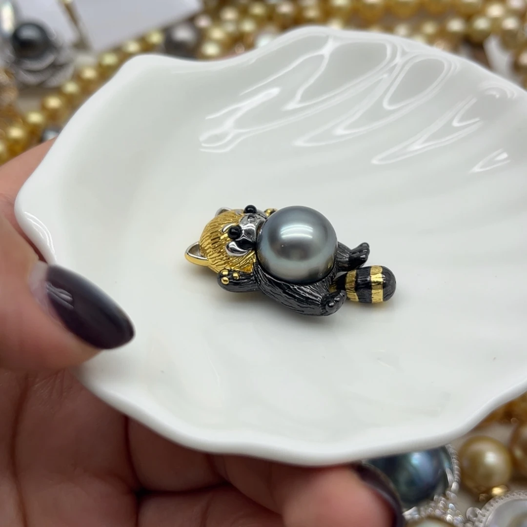 海水珍珠银S925镶嵌吊坠(不含链)