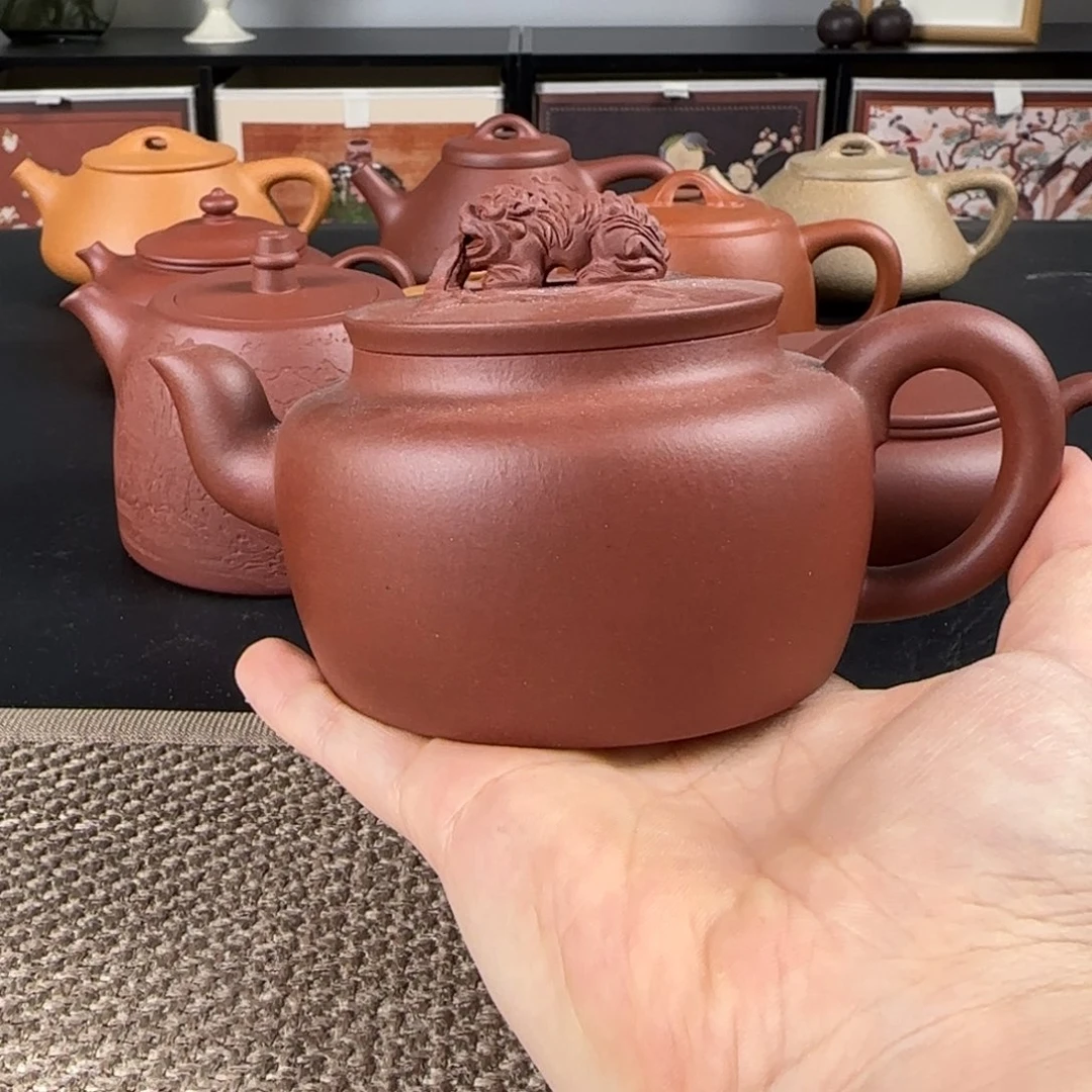咸***水紫砂茶壶微瑕狮子