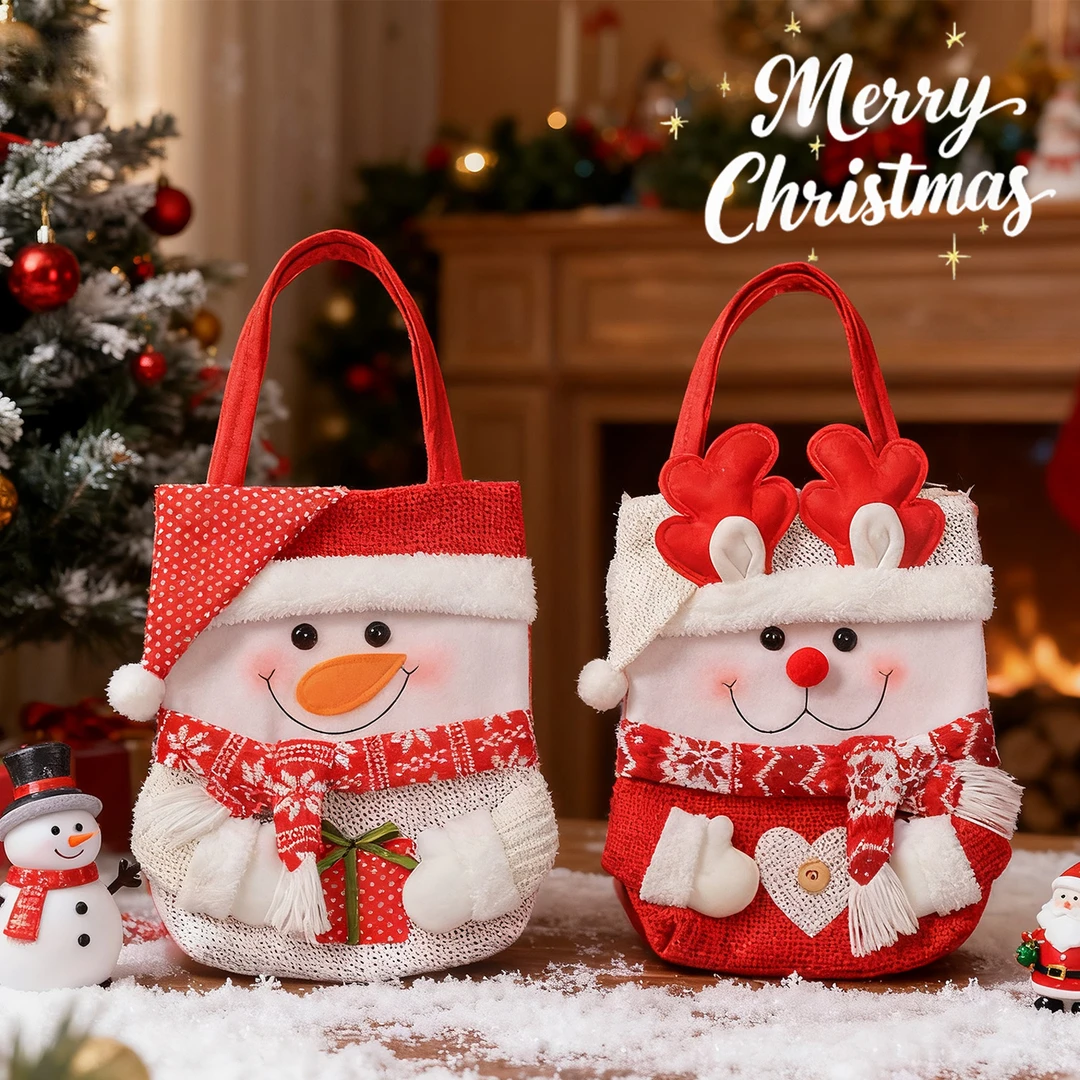 圣诞节礼品立体公仔手提袋大号礼物包装袋平安夜苹果袋儿童伴手礼