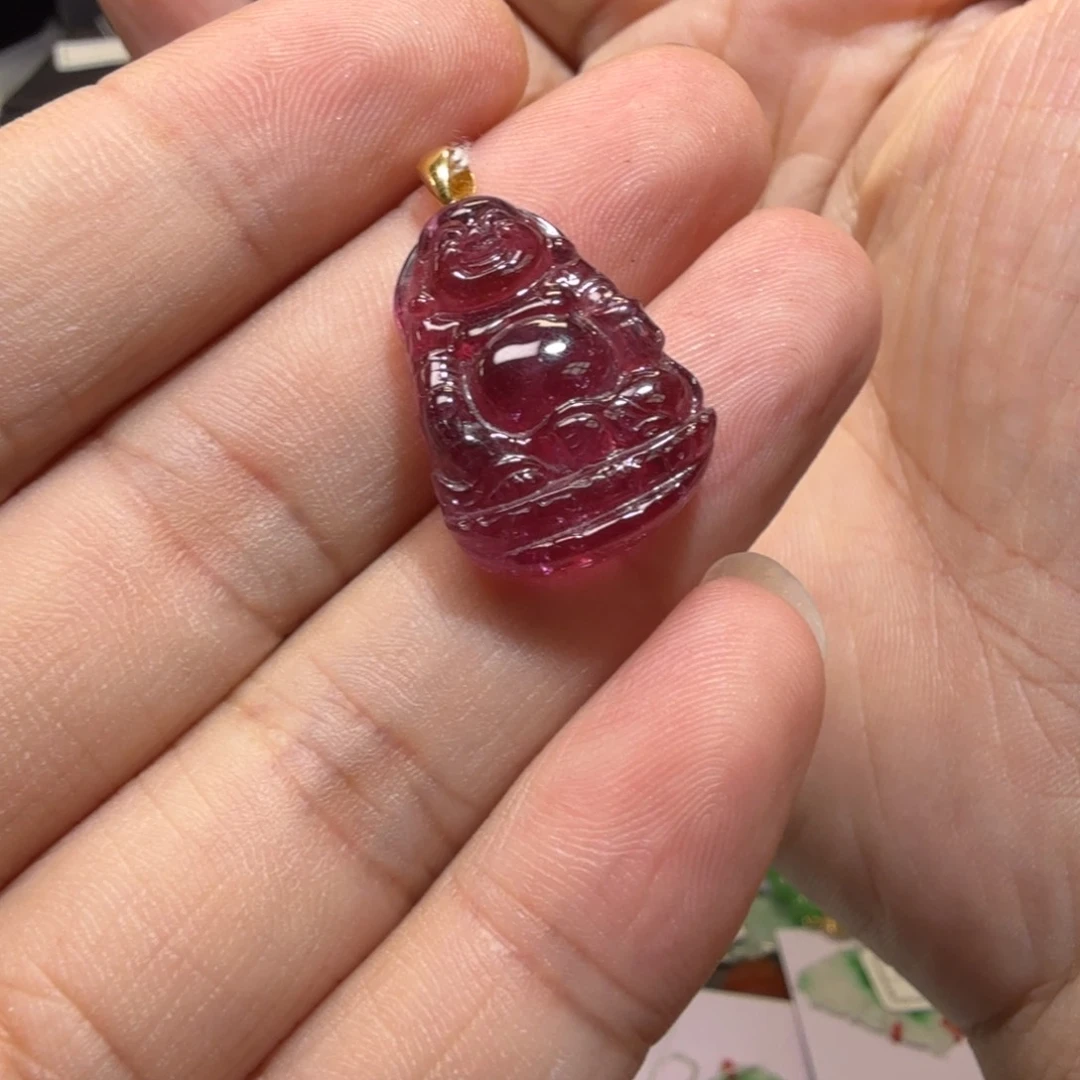开***心18K金镶嵌颈饰碧玺
