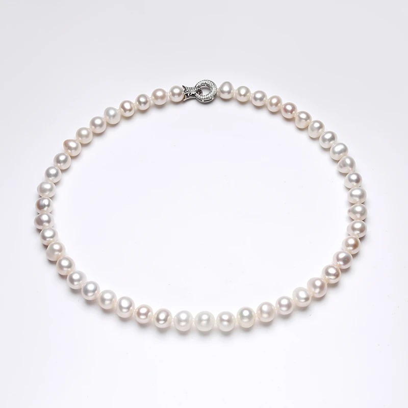 【短发七七】S925银 淡水无核9-11mm 鹅蛋形珍珠项链