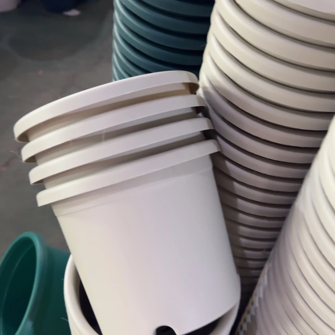 树脂四季盆3#无拖灰白微瑕10