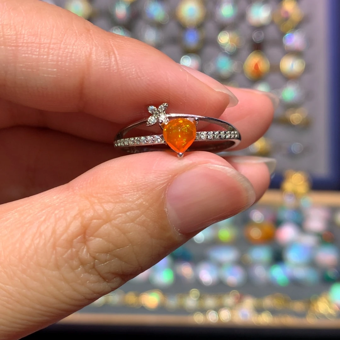 银S925镶嵌欧泊戒指款式