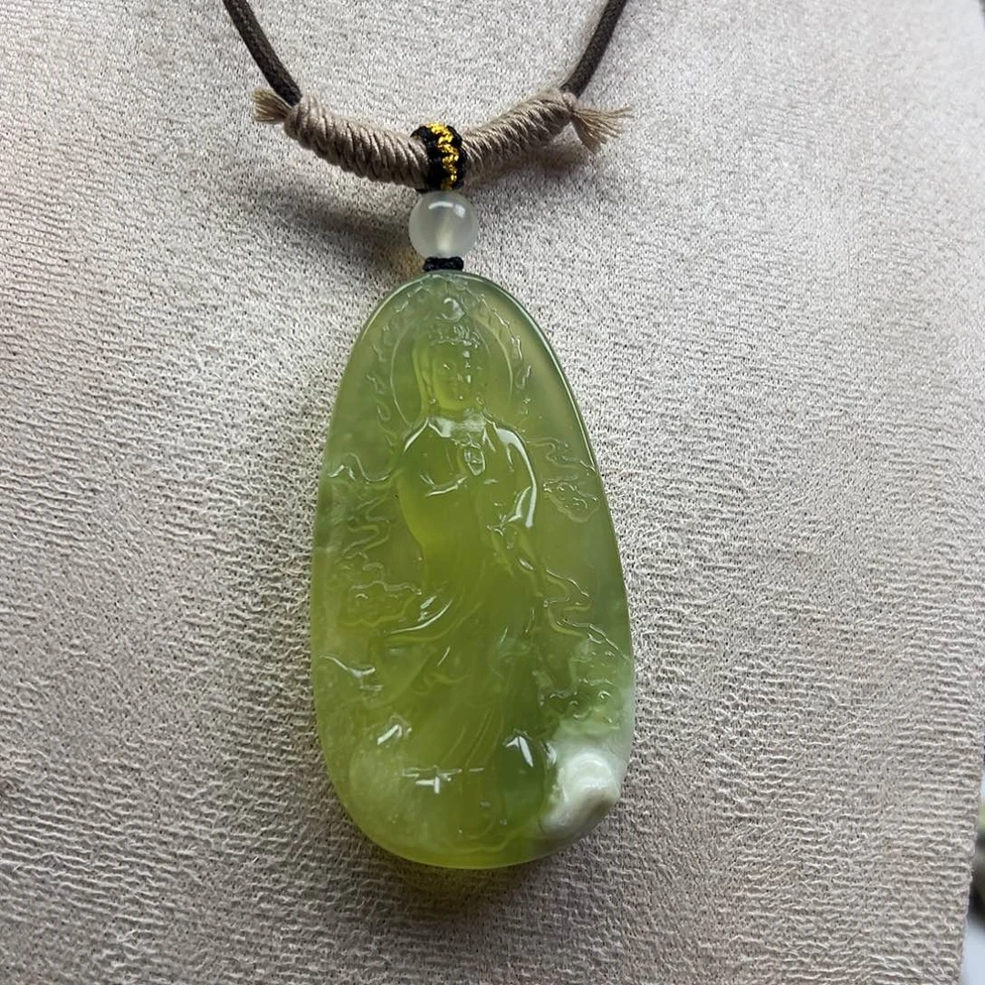 岫玉未镶嵌颈饰岫玉青提观音