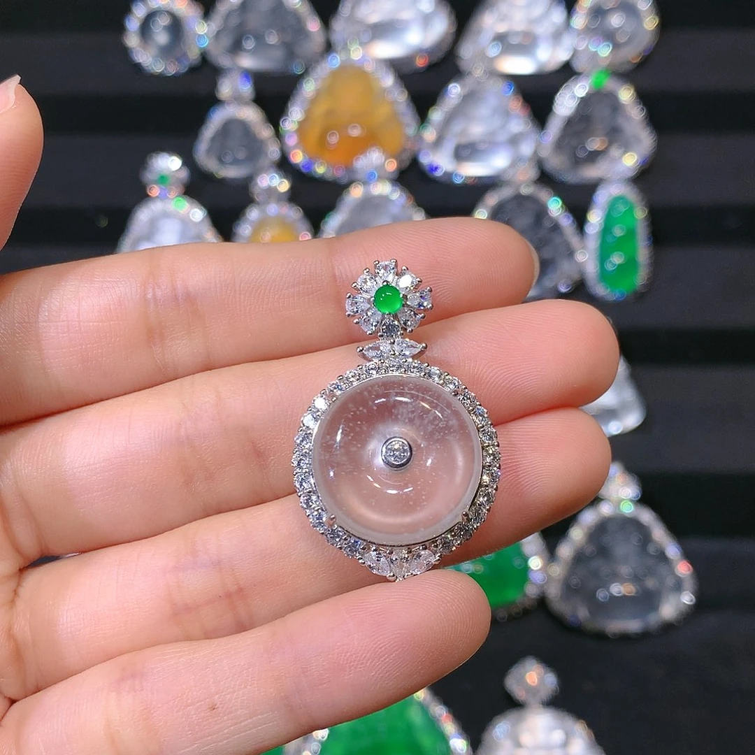 石英质玉颈饰银S925镶嵌向*葵