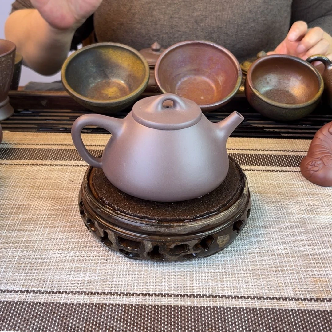 紫砂茶壶紫泥240cc瑕