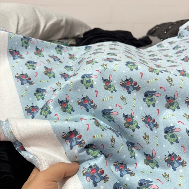 18  双面毛巾布面料3米价数码印花