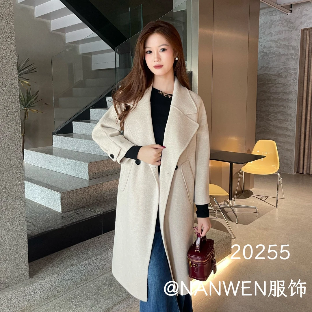 25年秋冬新款长款千金简约风气质显瘦双面羊毛大衣 20255