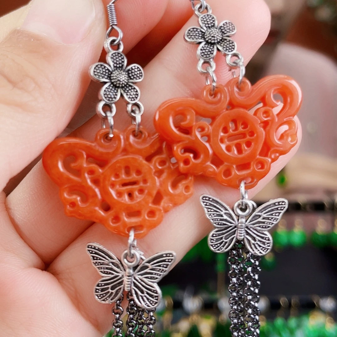 翡翠未镶嵌耳饰饰品