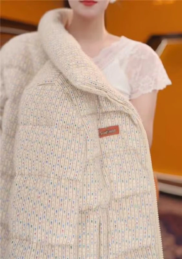 【KK】秋冬新款米色洋气百搭保暖羽绒服