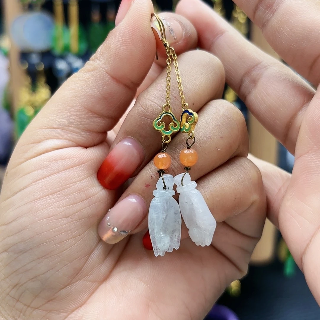 翡翠未镶嵌耳饰耳坠