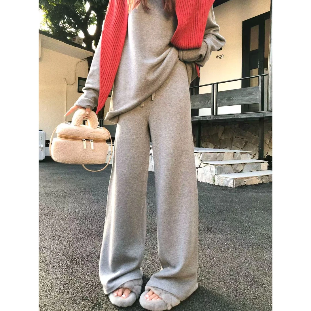 婉君Y【年度纸片人】羊毛混纺纸片人显瘦无同款长裤LWJ25C3TZ3060