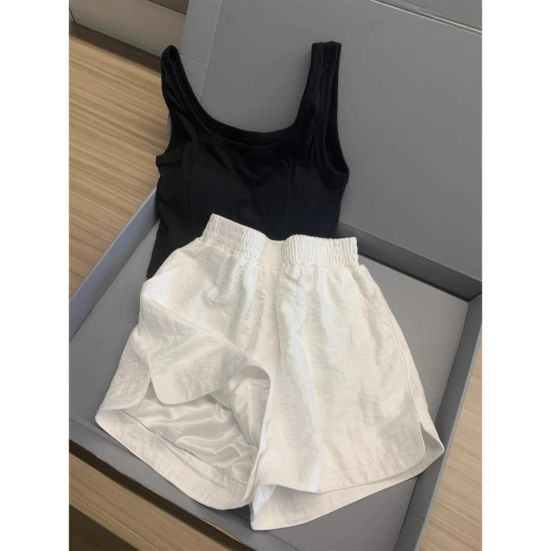 【极简舒适】休闲带胸垫一体吊带睡衣女夏季2025新款短裤套装家居服