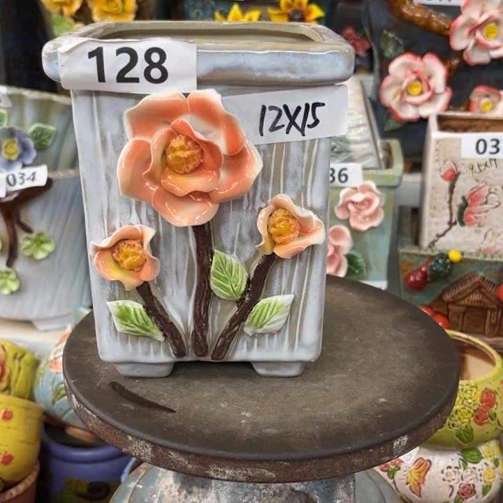 紫砂花盆粗陶材质多肉花盆