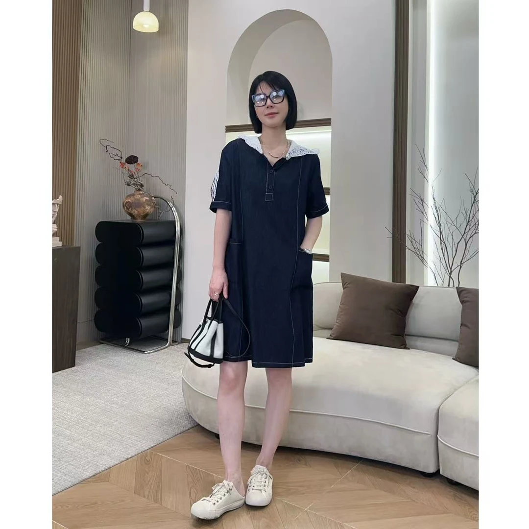 【洁子推荐】 2025夏季新款256278休闲蕾丝连帽牛仔裙 JZYC256278