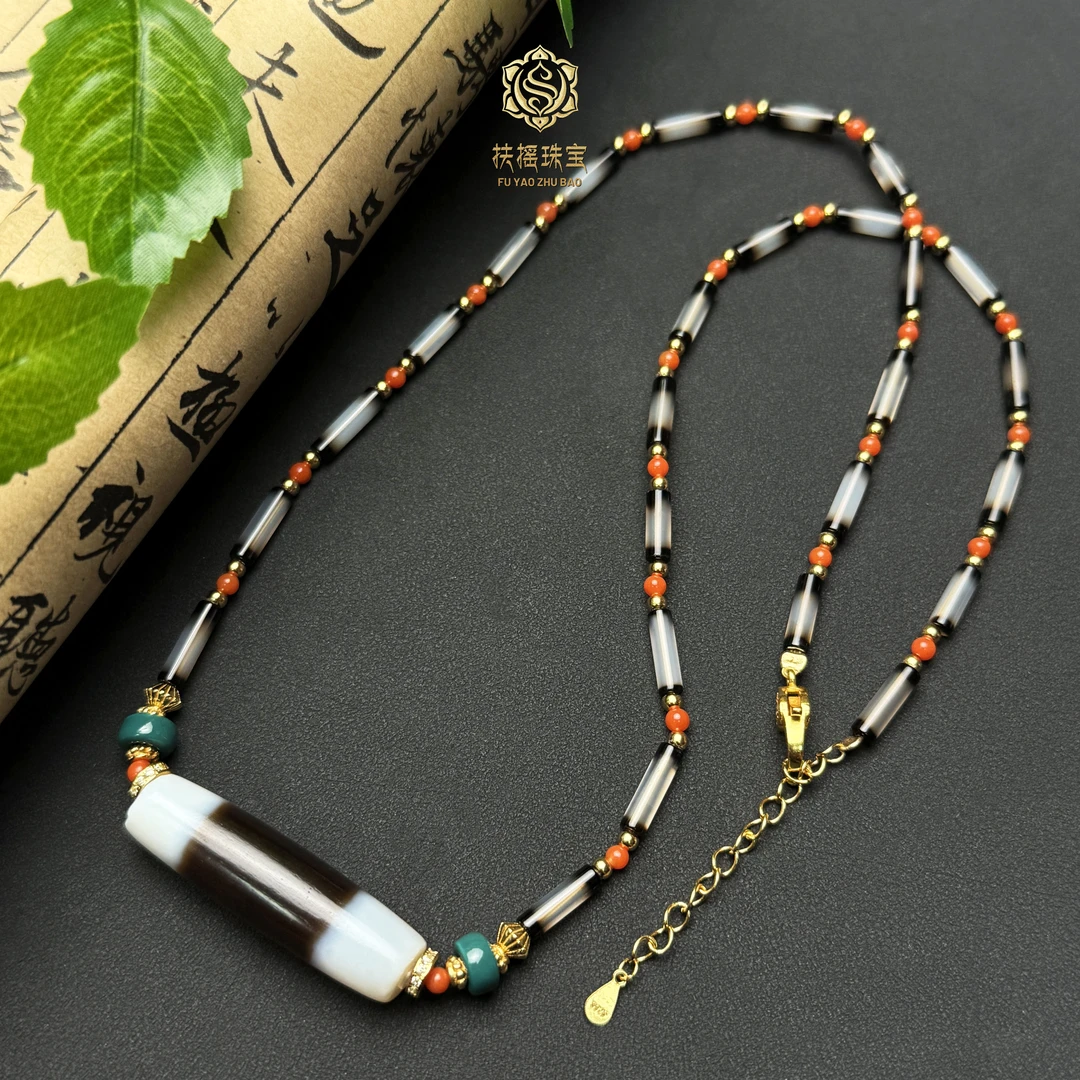 扶摇臻选|维多利亚天D灰皮宽一线药师玛瑙吊坠多样性发一5332