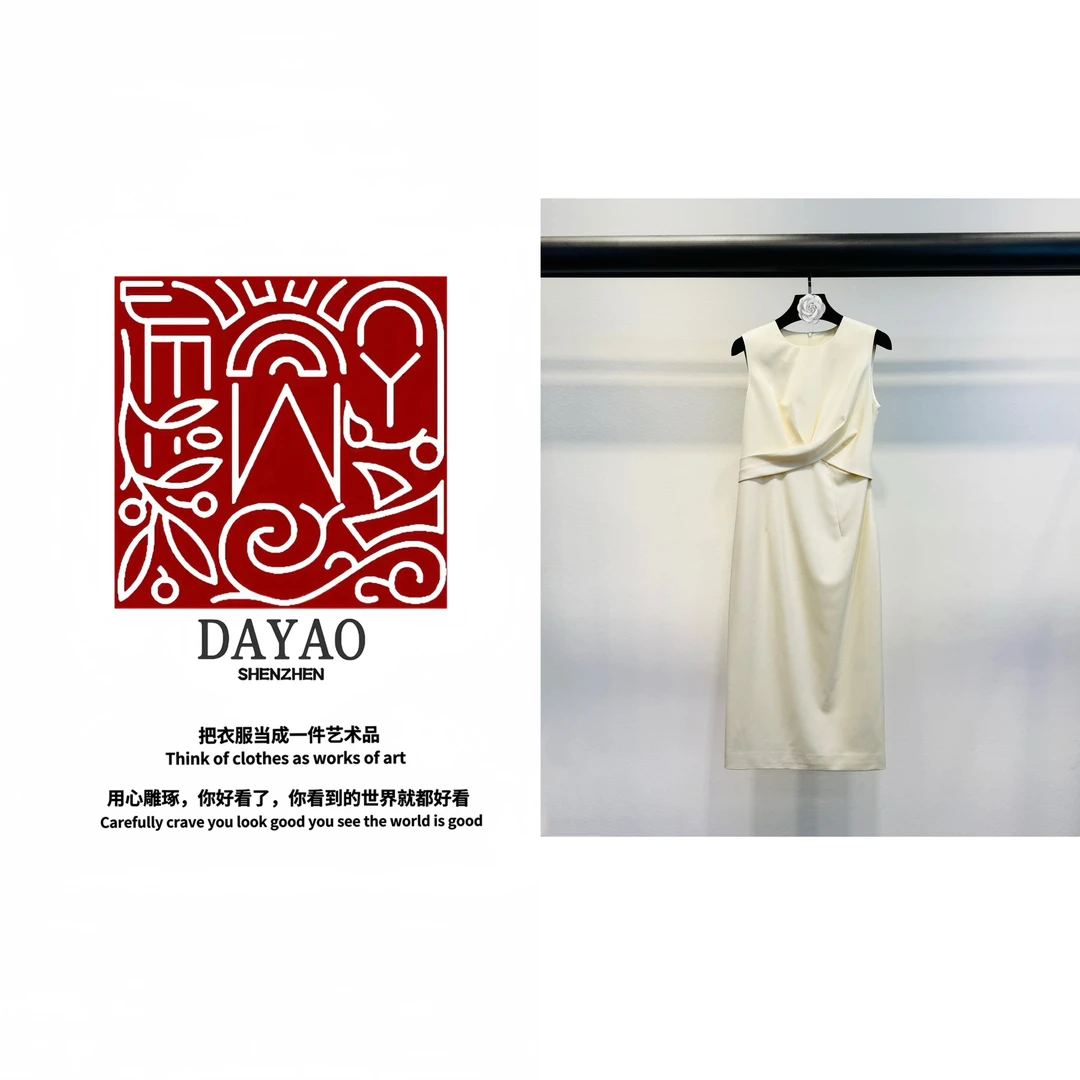 「DAYAO」25s连衣裙A字裙礼服拉链长裙休闲设计师圆领WYS252138