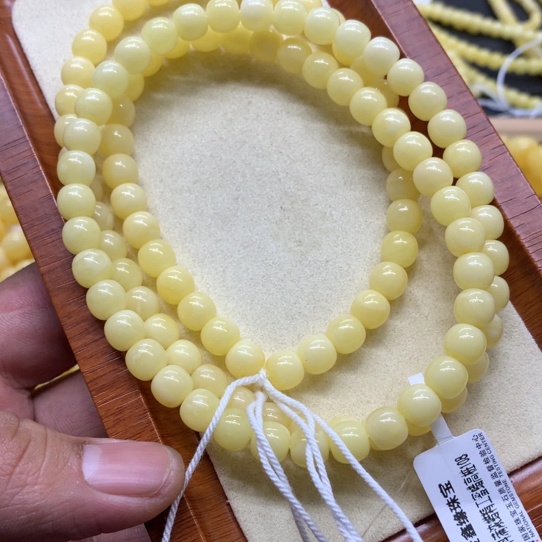 三***藏蜜蜡未镶嵌手链蜜蜡