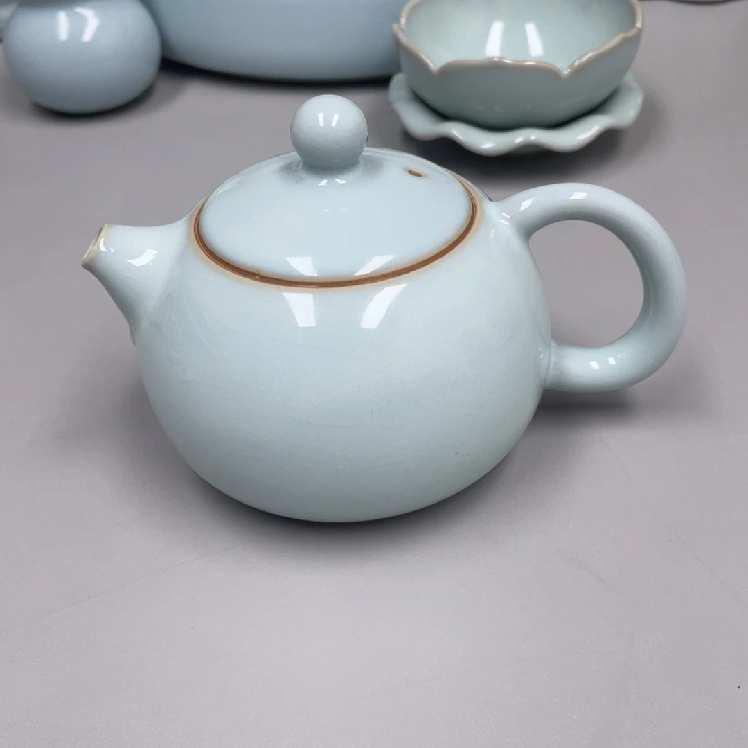 开***姐瓷天青色瑕张君老师西施壶