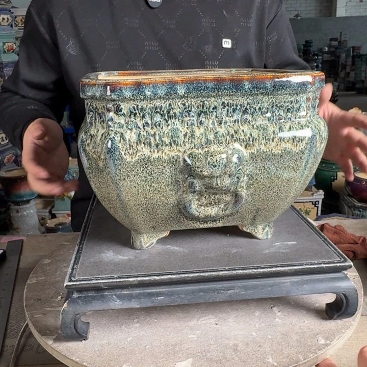 。一风堂石湾花盆 轻微收缩 内21*16