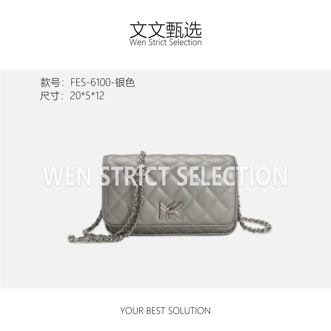【文文甄选】FES-6100-银色-轻奢时尚百搭新款女包