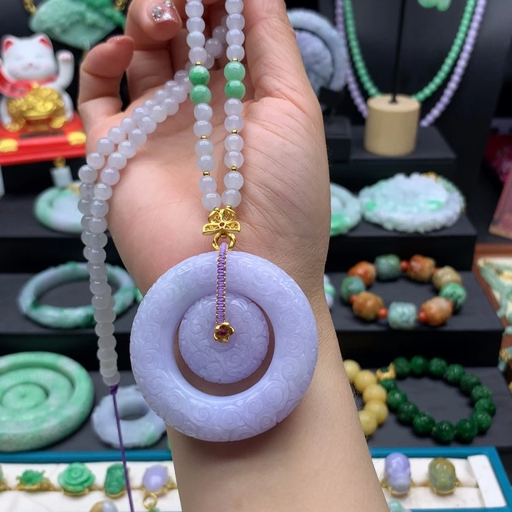 翡翠未镶嵌颈饰翡翠子母扣