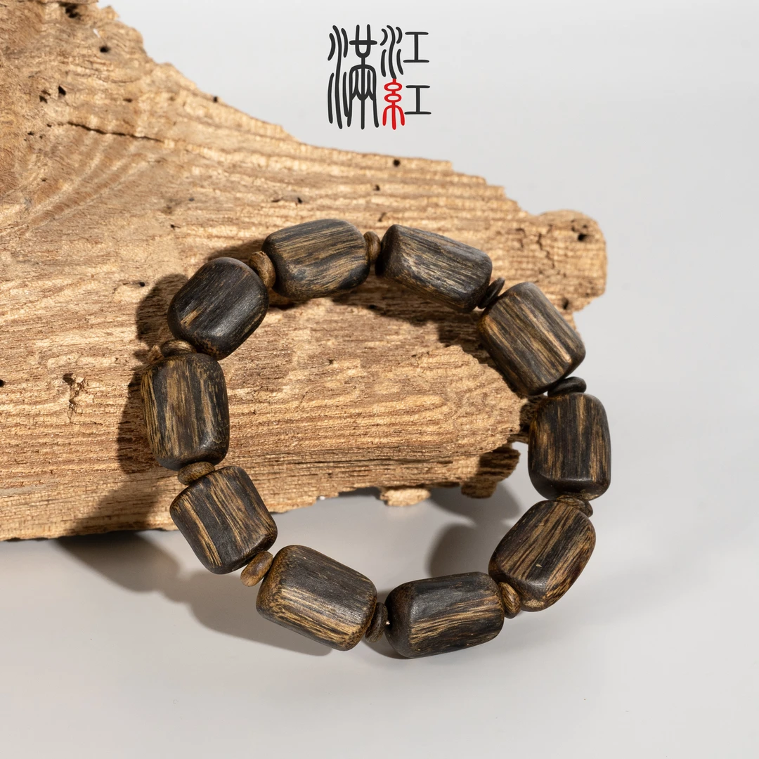 【一代老乌身】海南莺歌绿棋楠/大尺寸单圈沉水浮/多样性其一发wd59