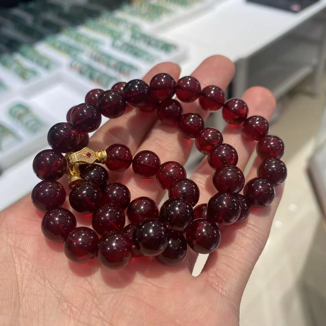 【逍遥】琥珀圆珠项链*JJZ/002/多样性发/1件