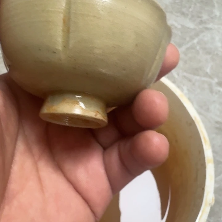 沙***驼盘将乐窑花口杯品相完整如图