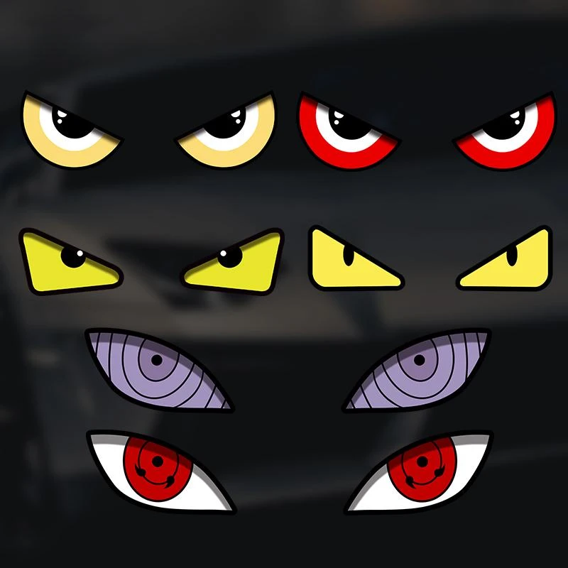 恶魔眼睛电动车贴纸铃木UY125小牛雅迪9号摩托车头盔反光装饰贴花