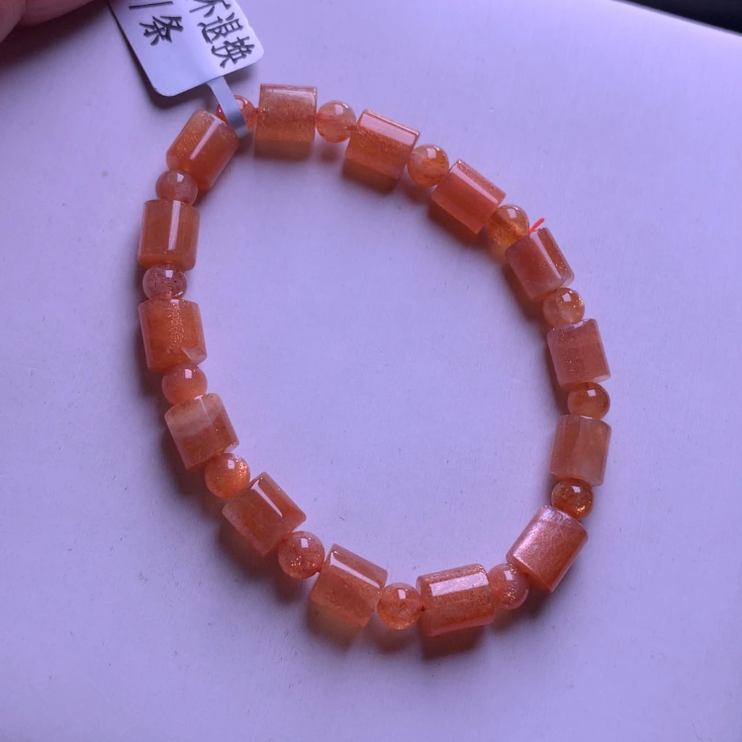 未镶嵌水晶手链金太阳桶珠6+