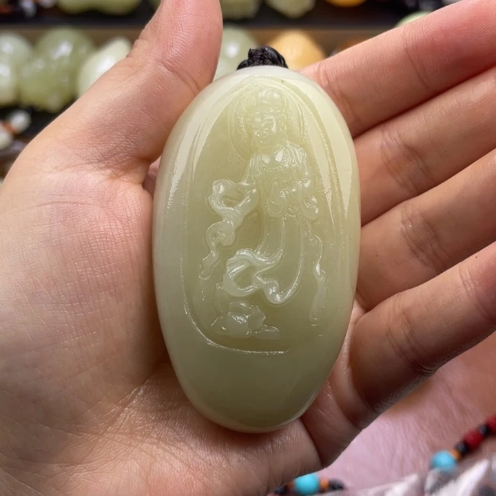 好***醒石材天然古青石手把件
