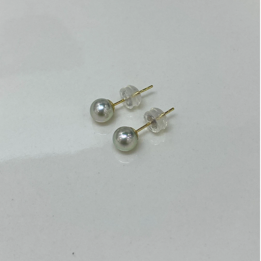 海水akoya珍珠真多麻极强光无调色耳钉简约经典气质时尚精致