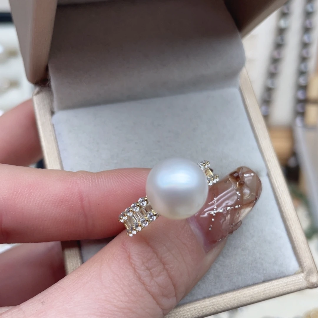 海水珍珠银S925镶嵌戒指A49