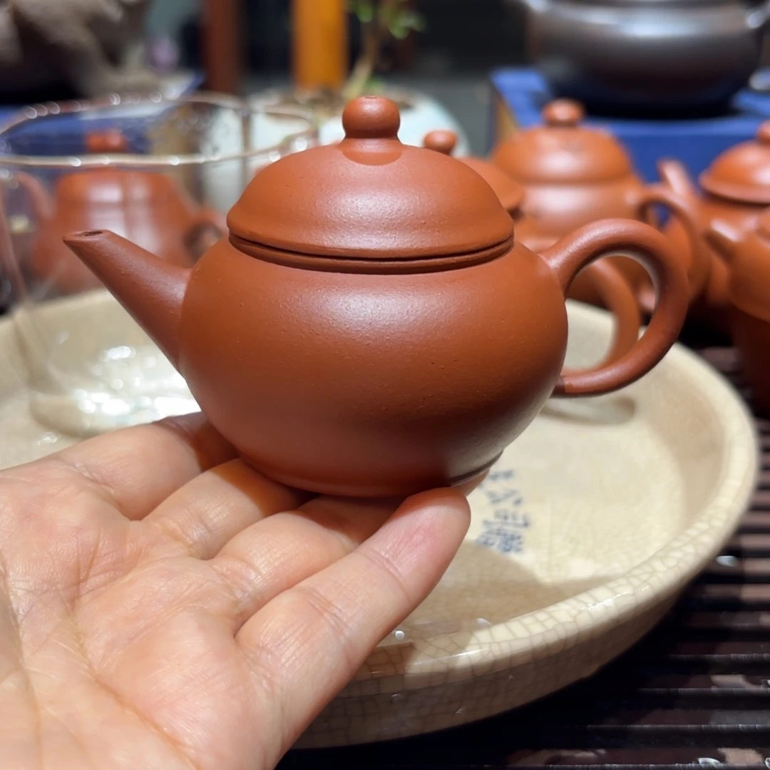 紫砂茶壶紫砂壶九十年代红泥福记水平80cc