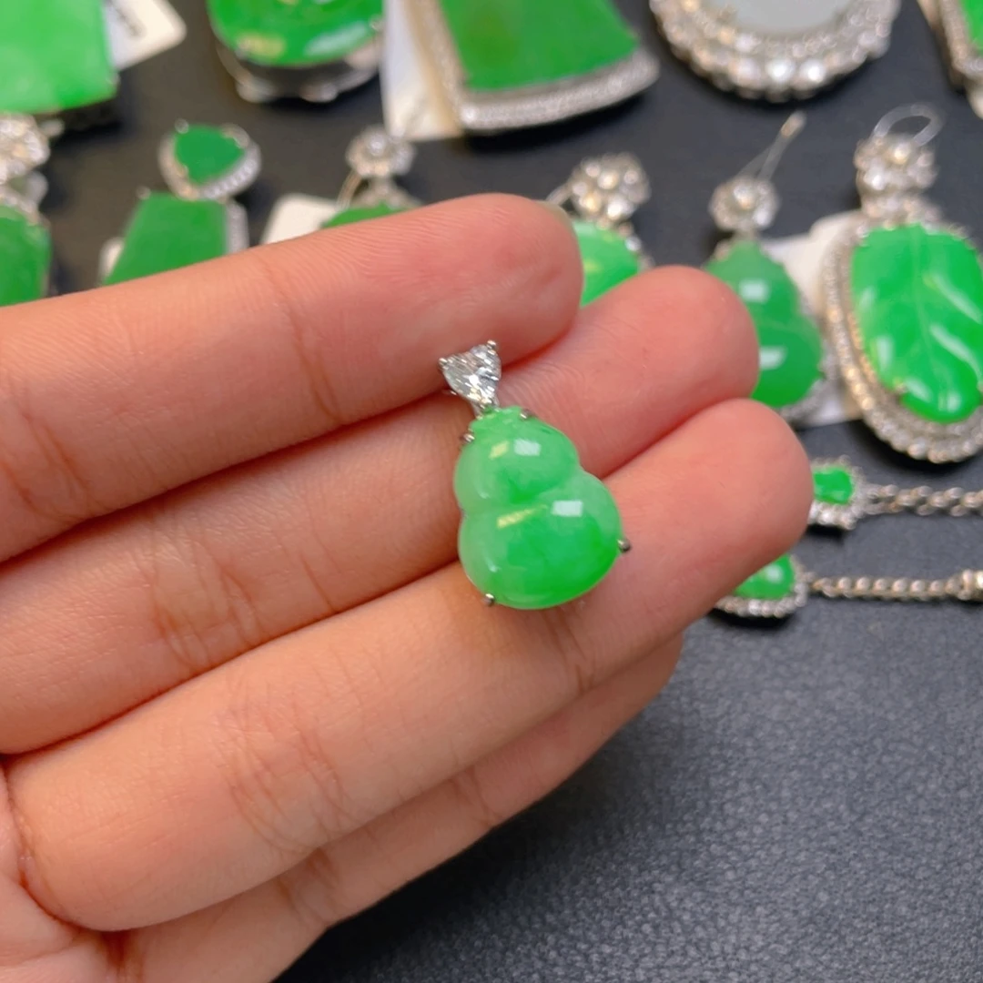 翡翠银S925镶嵌吊坠(不含链)