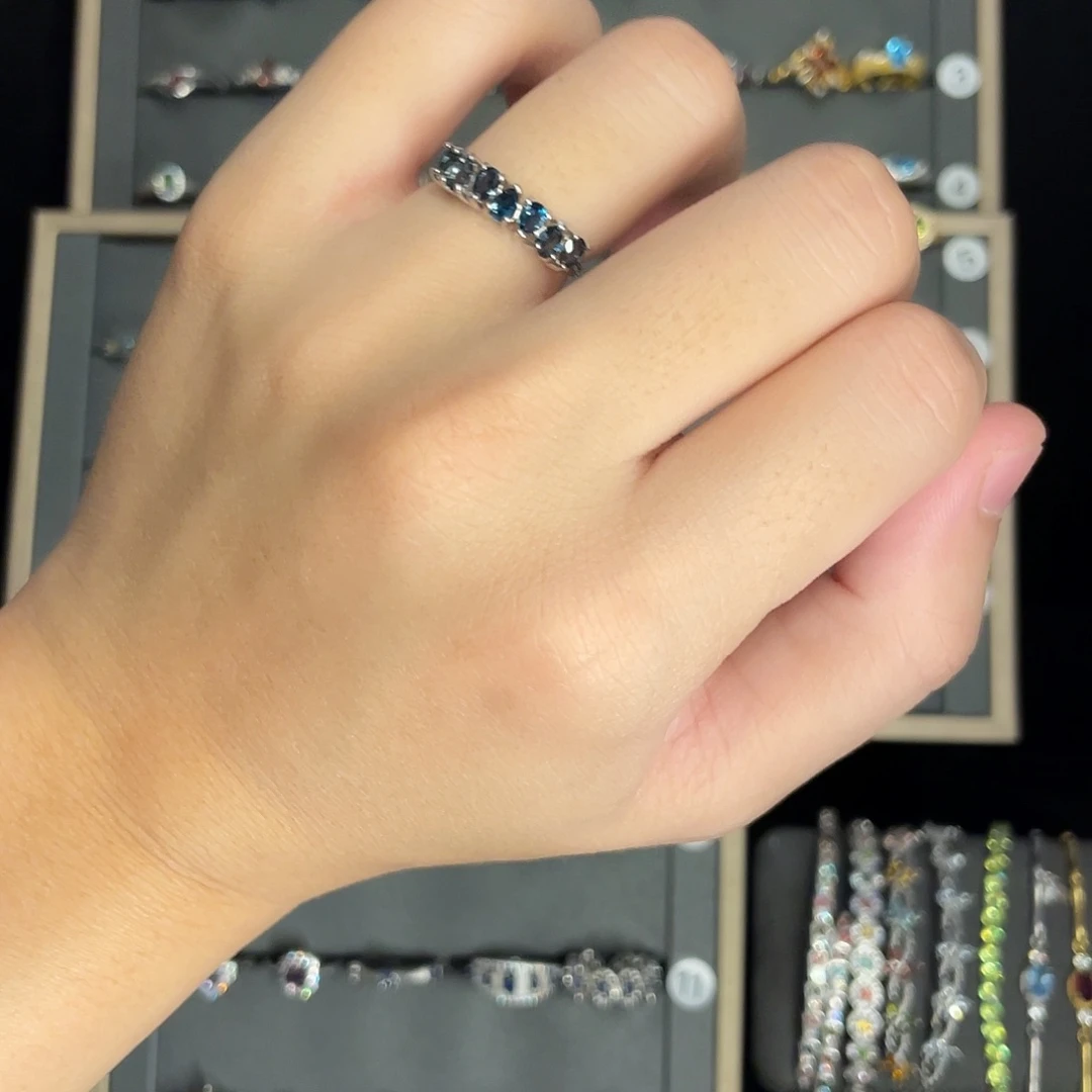 托帕石银S925镶嵌戒指