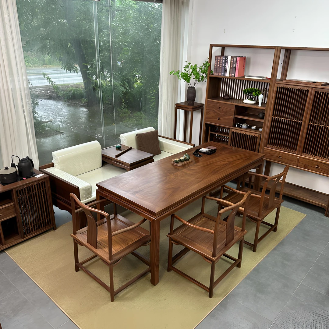 桌椅家用禅意茶几客厅家具小户型去客厅化新中式简约高档实木餐桌