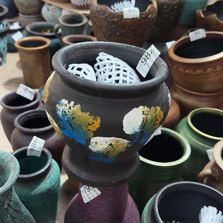 瑕疵彩绘鱼尾982高度20口径17