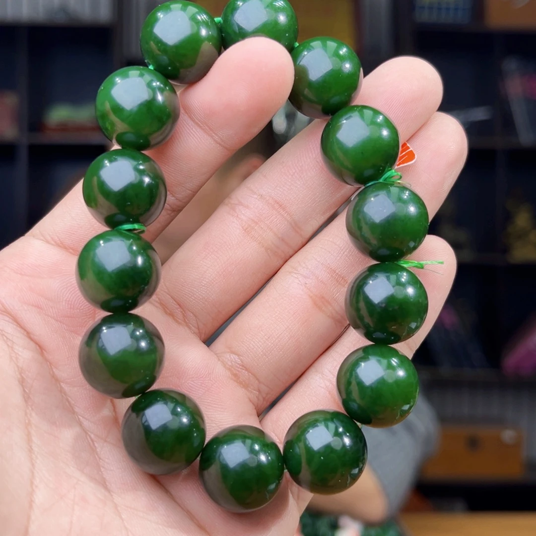 和田玉未镶嵌手串天然和田玉俄罗斯乌兰海碧玉料卡16