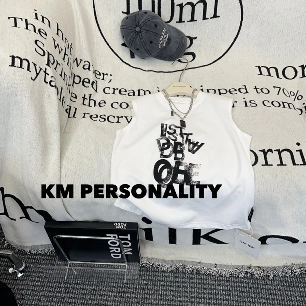 KM PERSONALITY 2025 新款 夏季儿童韩系潮酷背心 907
