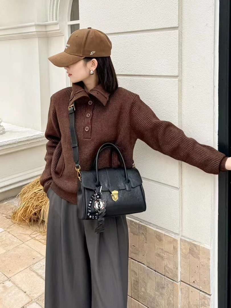 6552#【尺寸：长-宽-高-】潮流气质休闲百搭时尚女士单肩包