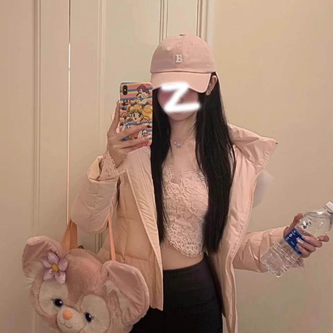 纯欲风性感V领蕾丝衫女春秋新款设计感修身显瘦打底内搭短款上衣