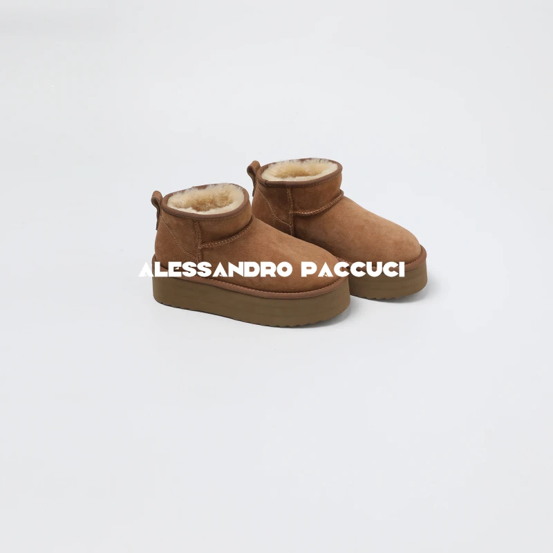 AP洛哥52085XH【三层底雪地靴】羊皮毛一体时尚百搭两色保暖雪地靴